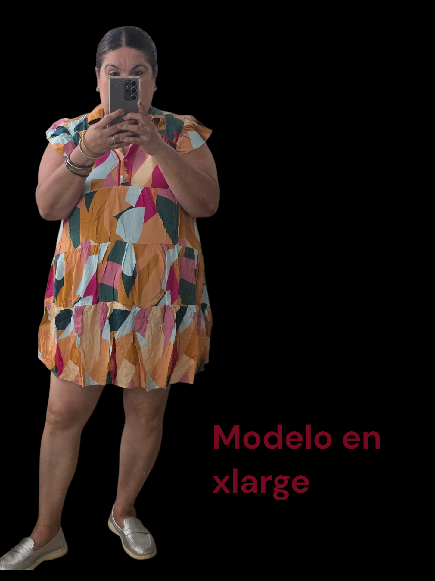Multi color abstract dress
