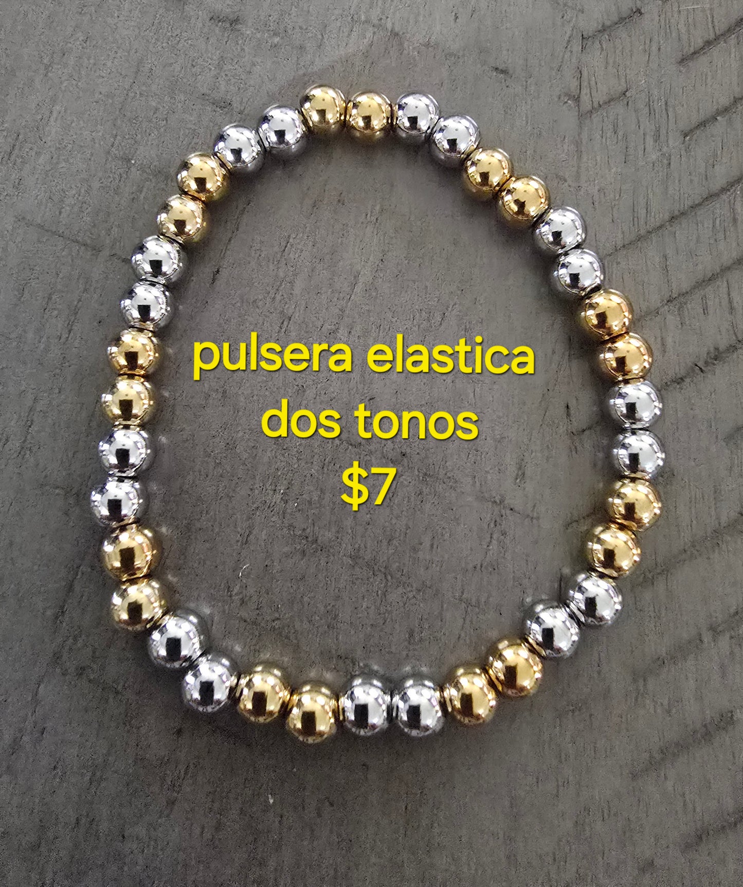 Elastic two tone bracelet