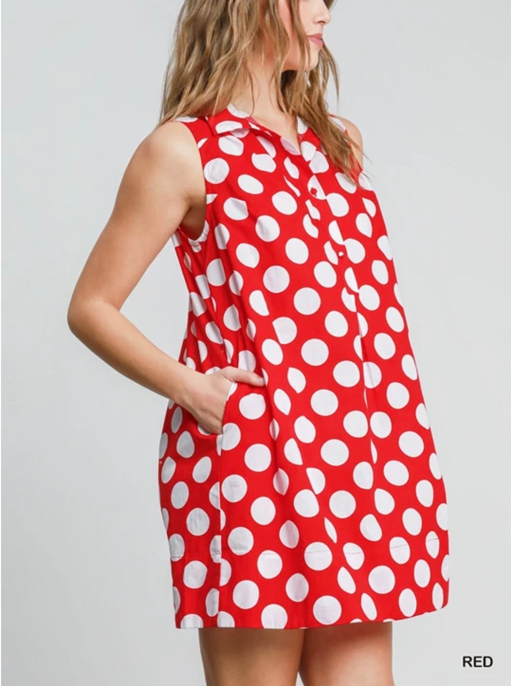 Polka dots print mini dress