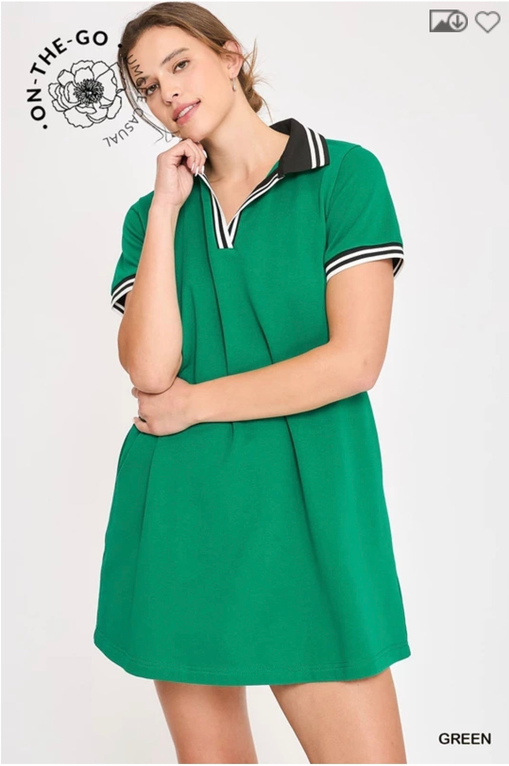 Polo knit mini dress