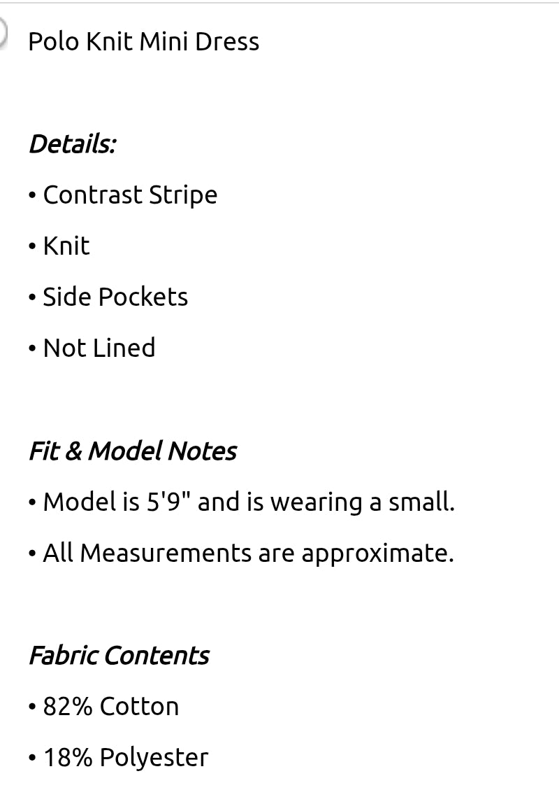 Polo knit mini dress