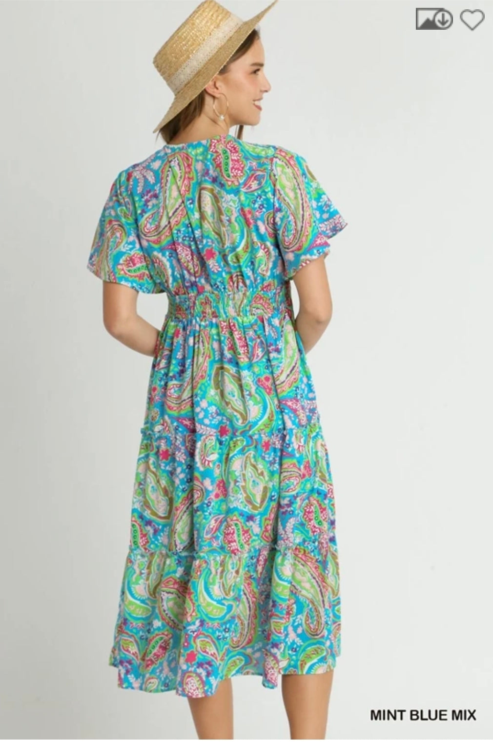 Paisley Tiered midi dress