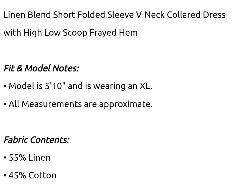 Linen blend vneck dress