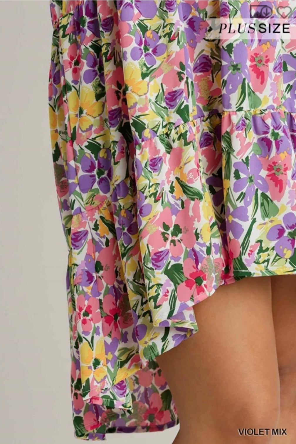 Floral print dress hi low