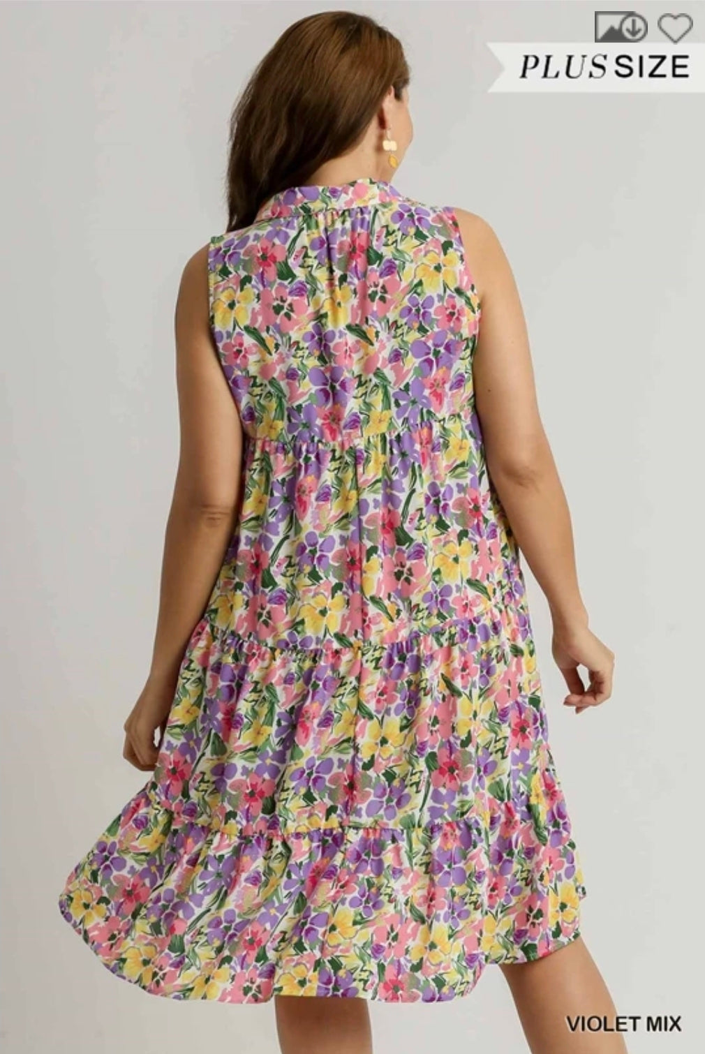 Floral print dress hi low