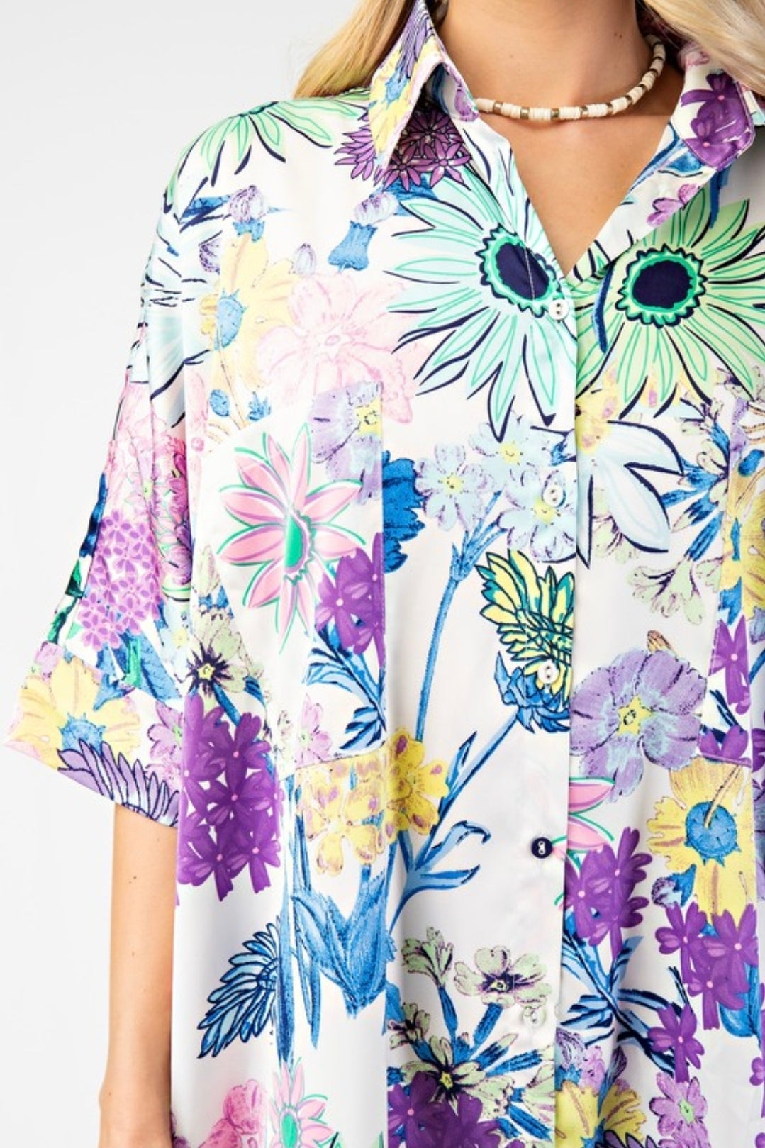 Oversized button down shirt dress