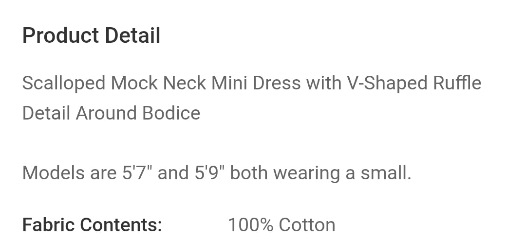 Scalloped mock neck mini dress
