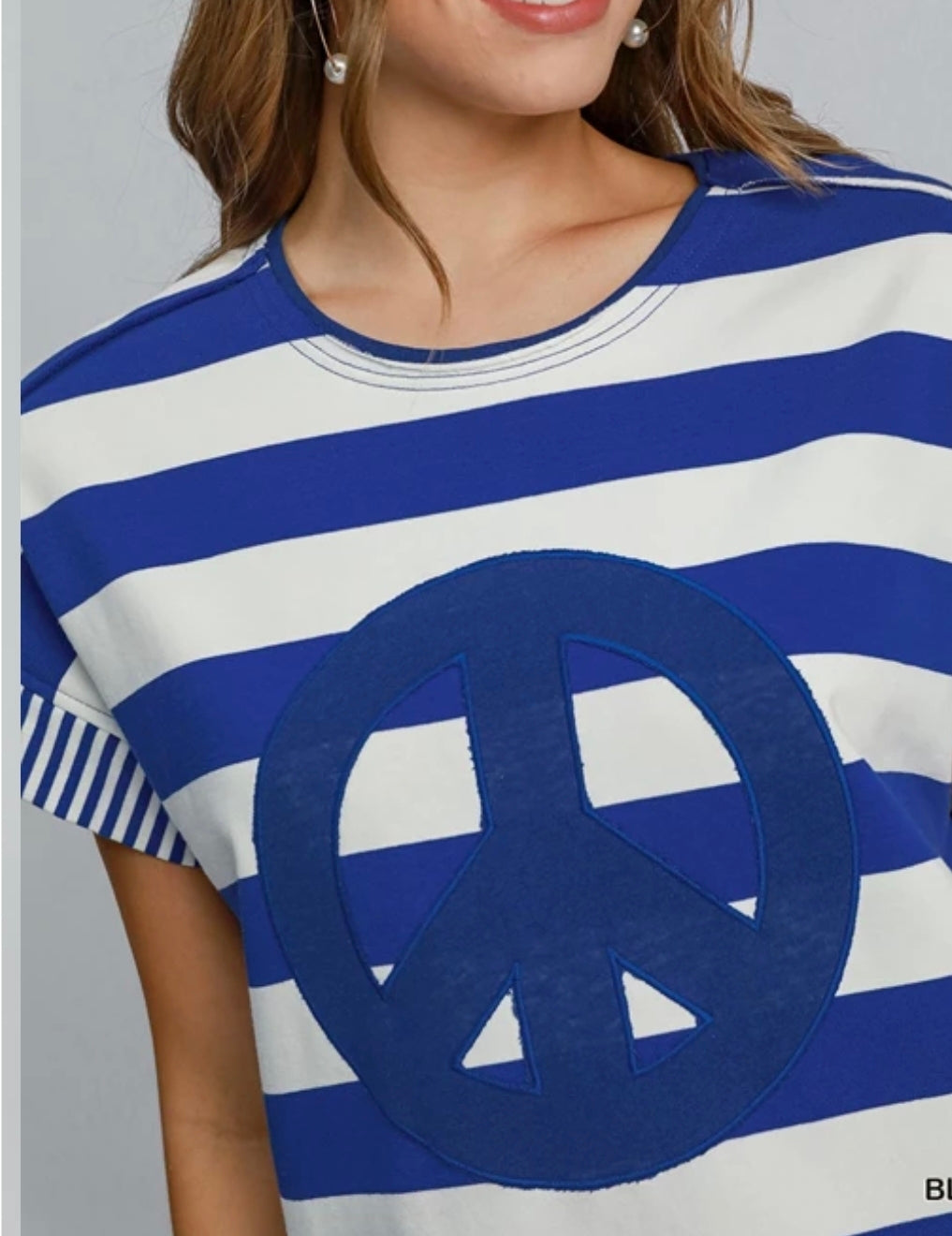 Striped peace mini dress