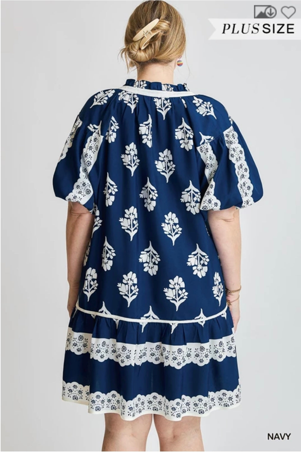 Western inspired puff sleeve babydoll dress