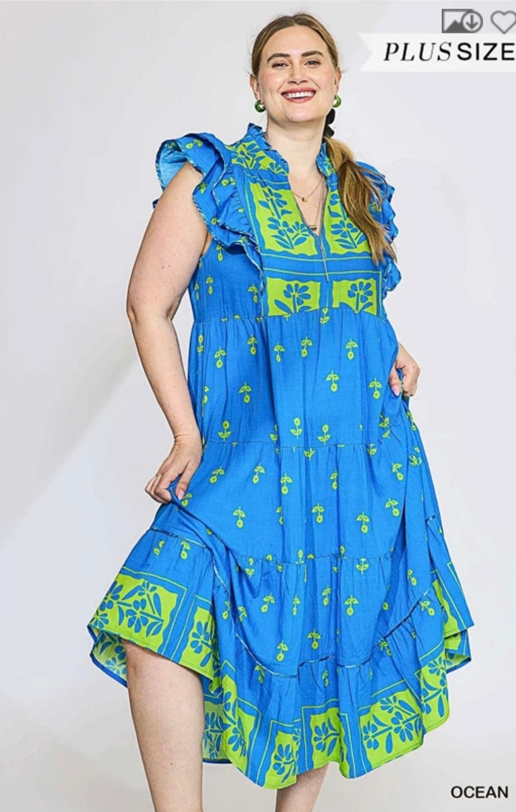 Floral Tiered ruffle midi dress