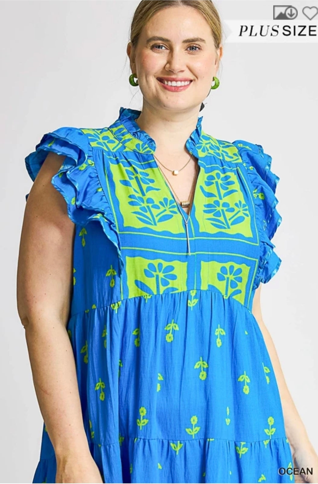 Floral Tiered ruffle midi dress