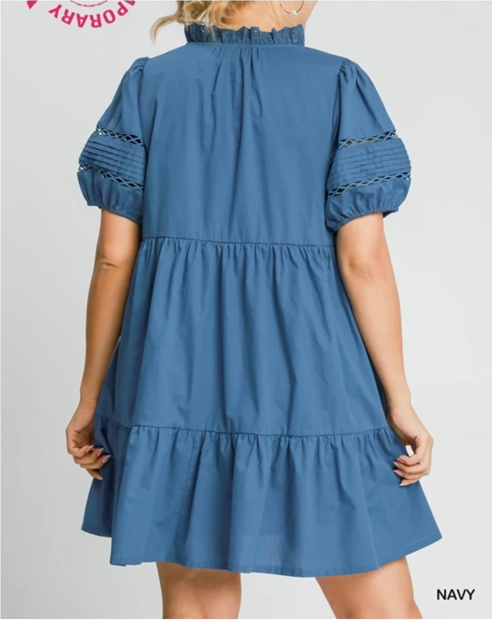 Lace trimmed mini dress