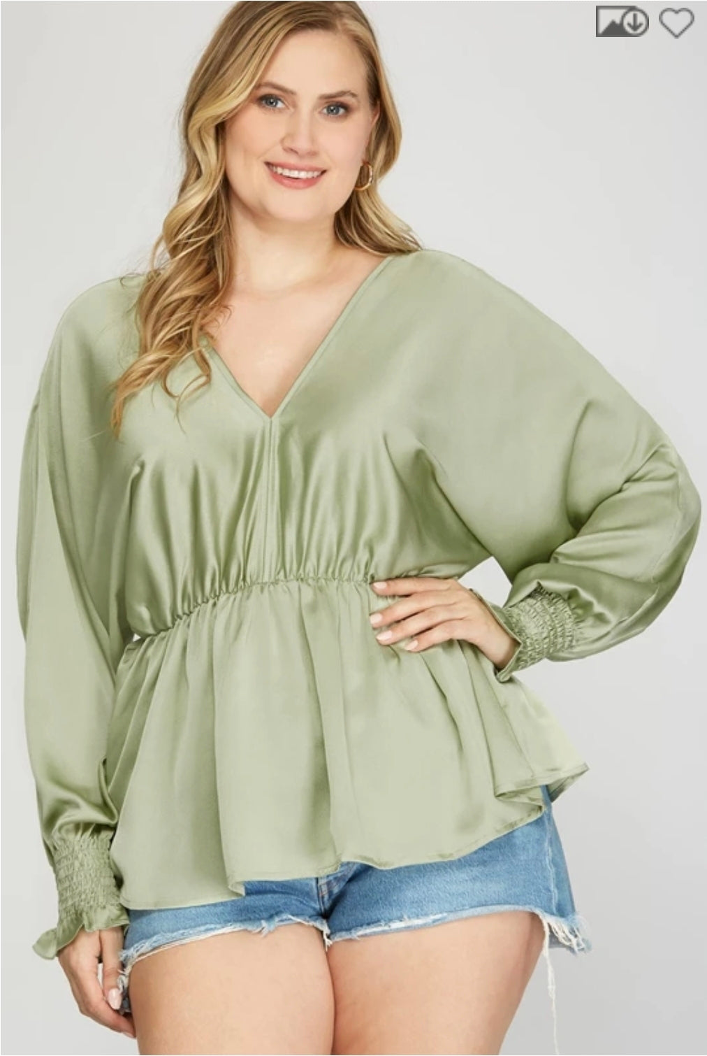 Satin plus top