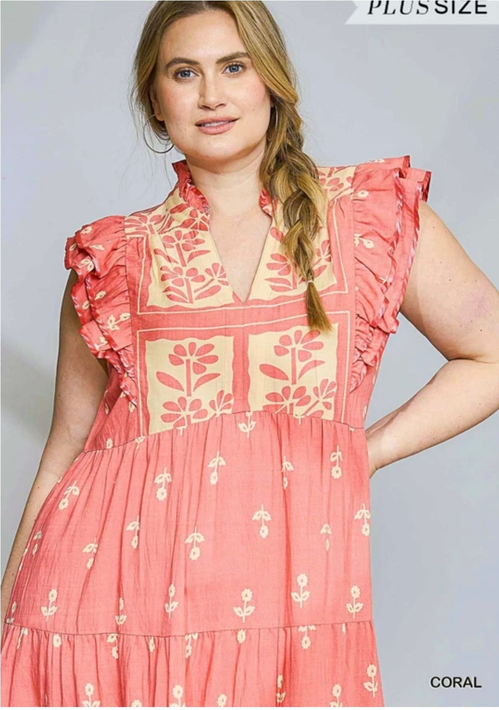 Floral Tiered ruffle midi dress