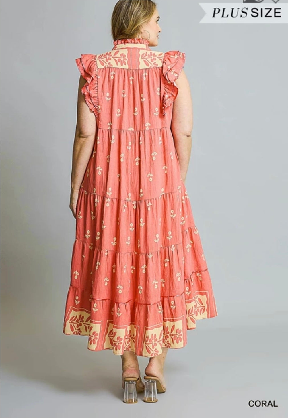 Floral Tiered ruffle midi dress