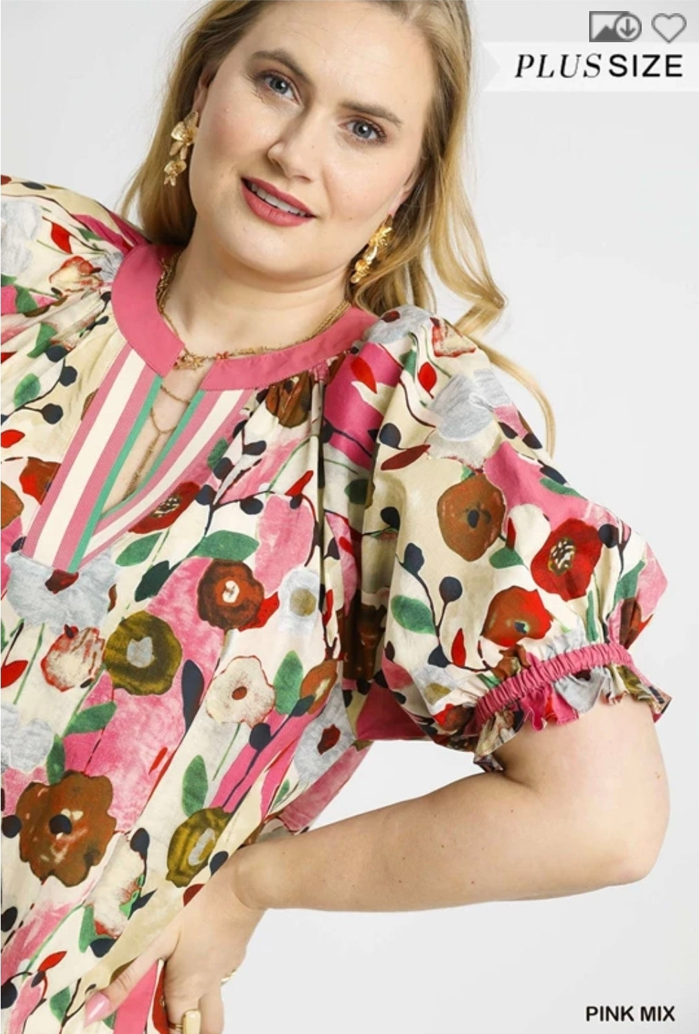 Abstract floral poplin mini dress