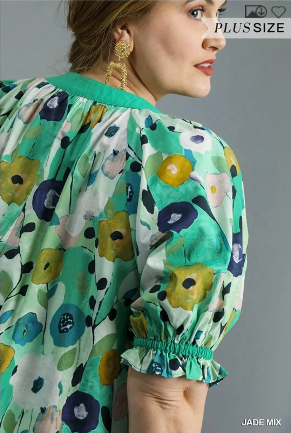 Abstract floral poplin mini dress