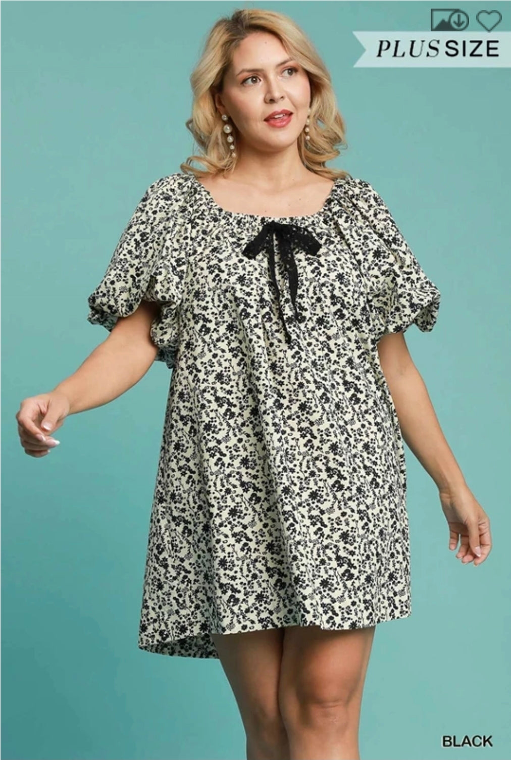 Floral print round neck dress
