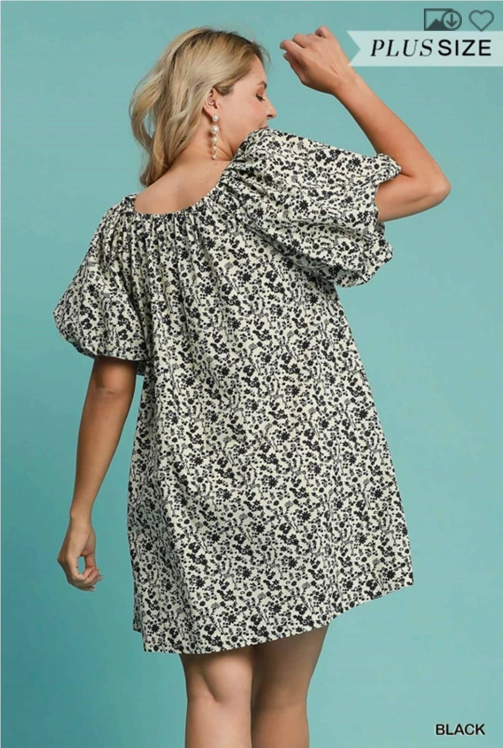 Floral print round neck dress