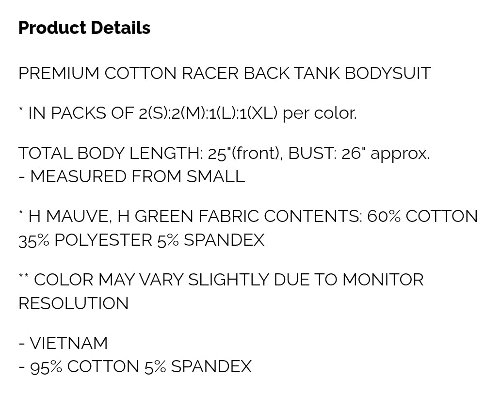 Premium cotton bodysuit
