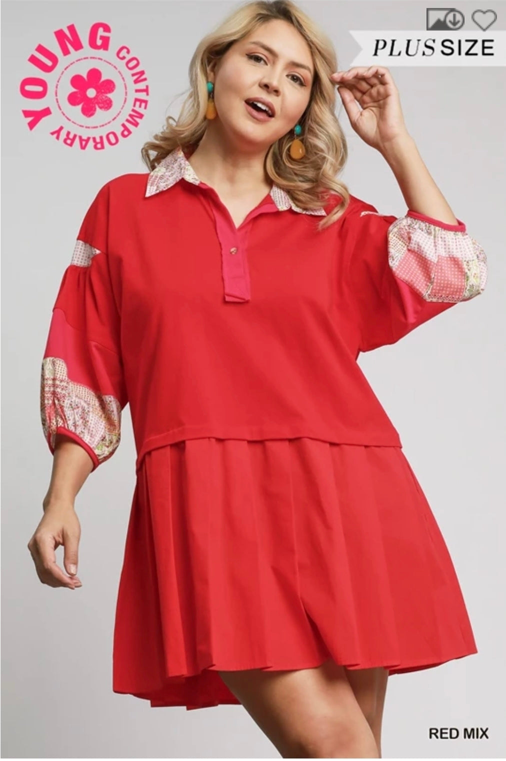 Rugby dress with pleated skirt detais