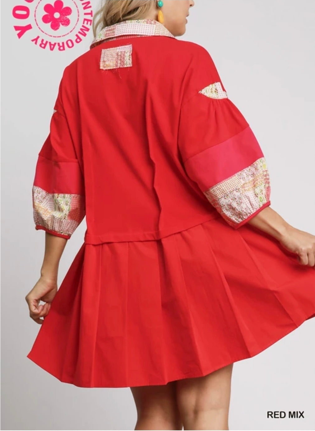 Rugby dress with pleated skirt detais