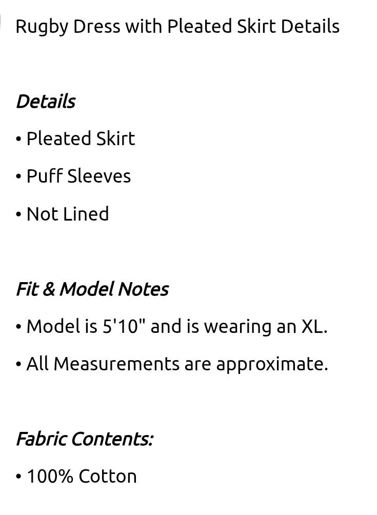 Rugby dress with pleated skirt detais