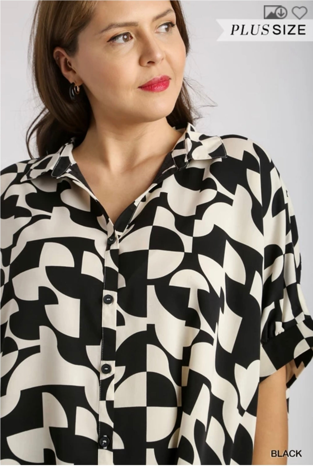 Two tone abstract satin shirt