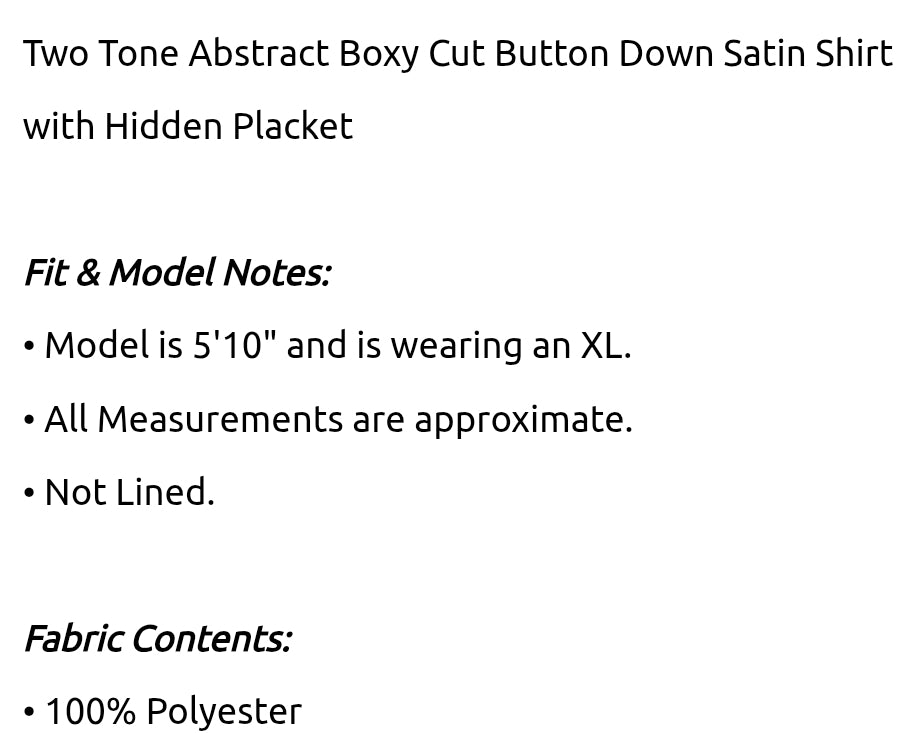 Two tone abstract satin shirt