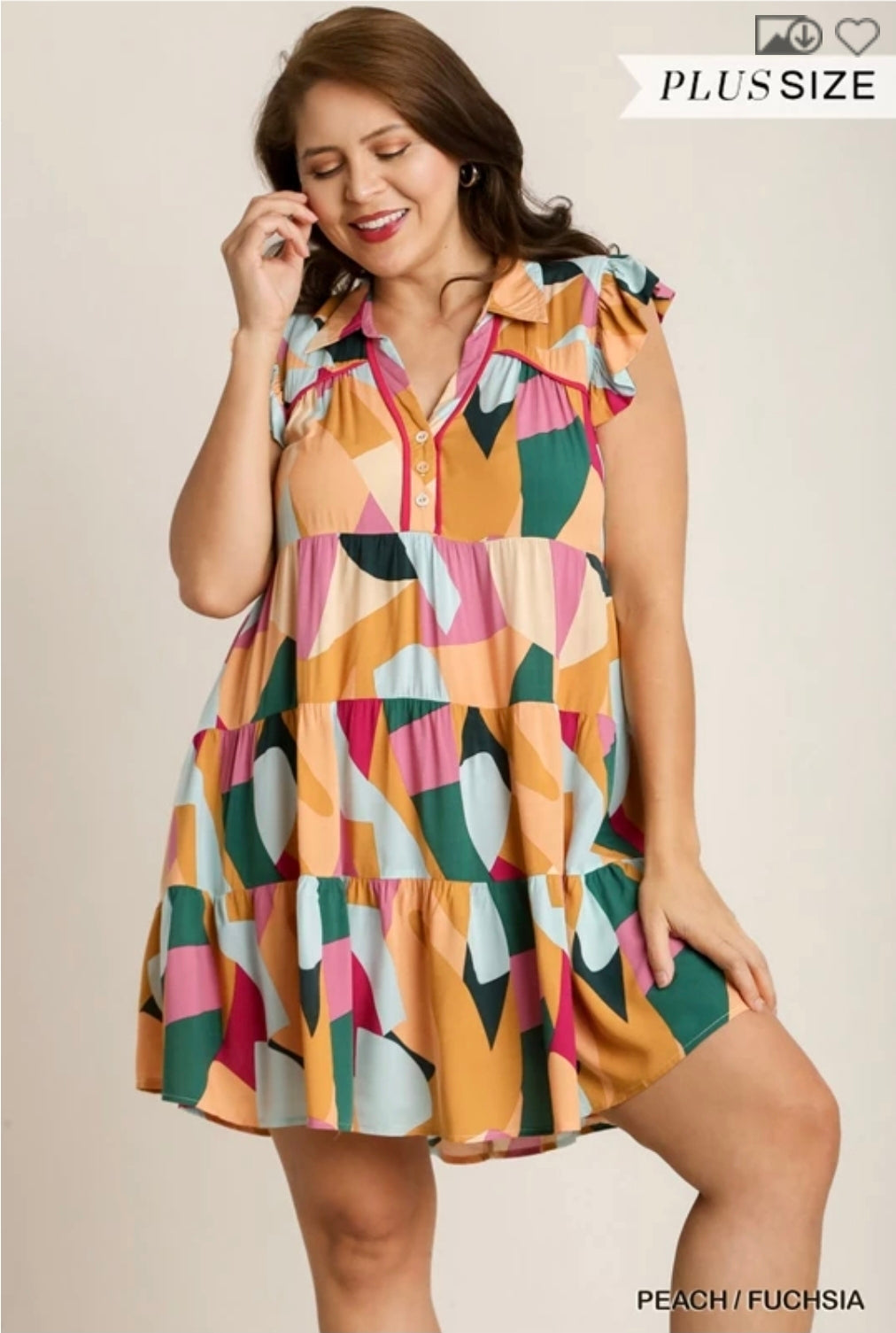 Multi color abstract dress
