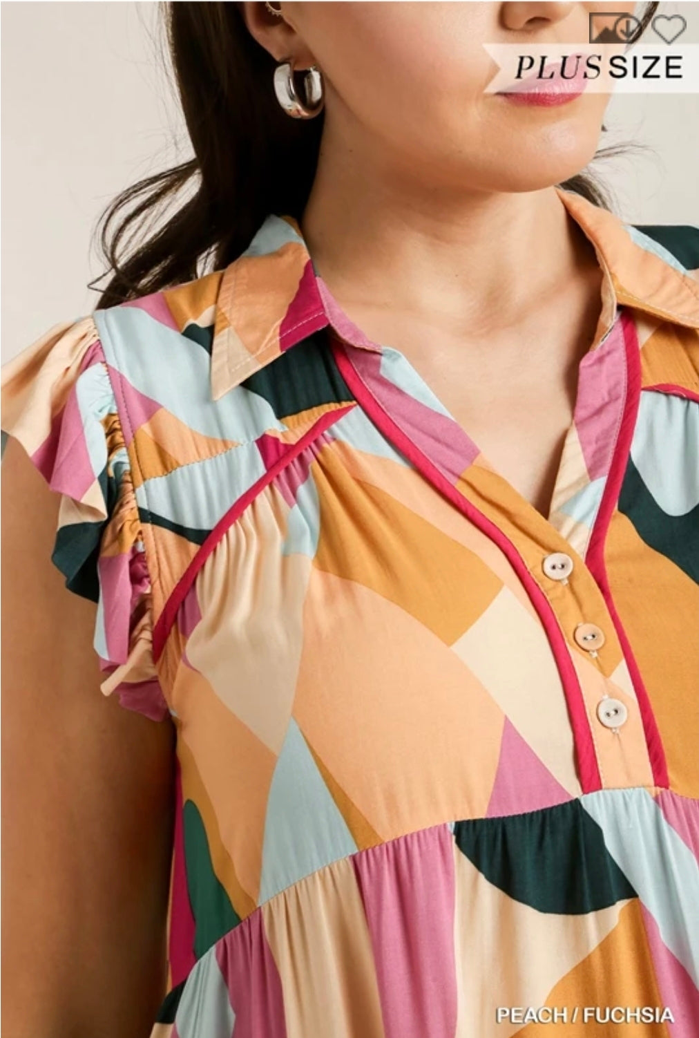 Multi color abstract dress