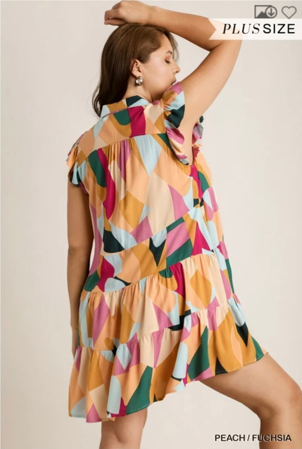 Multi color abstract dress