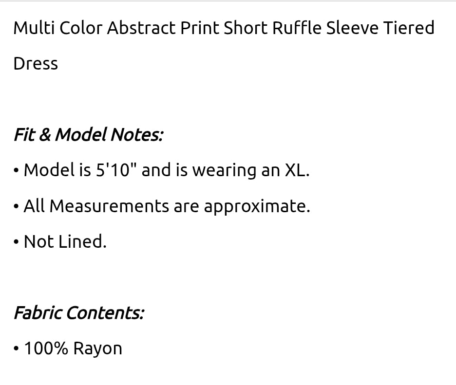 Multi color abstract dress