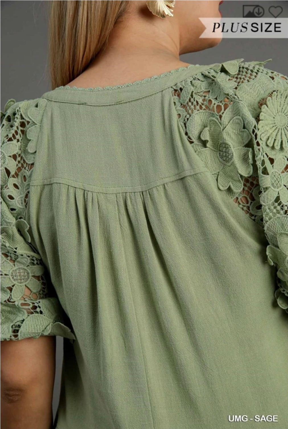 Linen tiered split neck dress