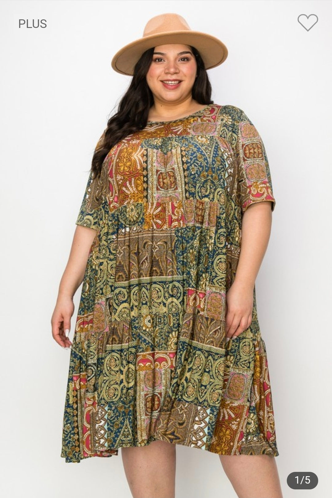 Extra plus size short sleeves Tiered ruffle dress
