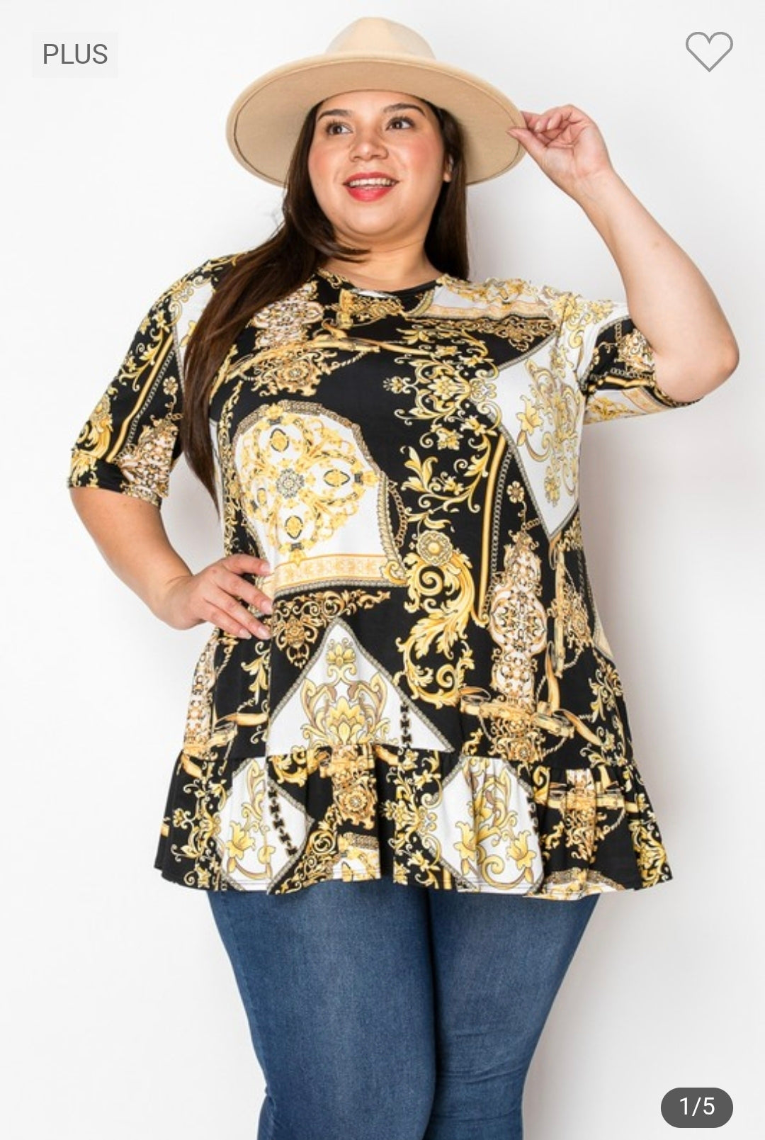 Plus size tie dye print tunic top