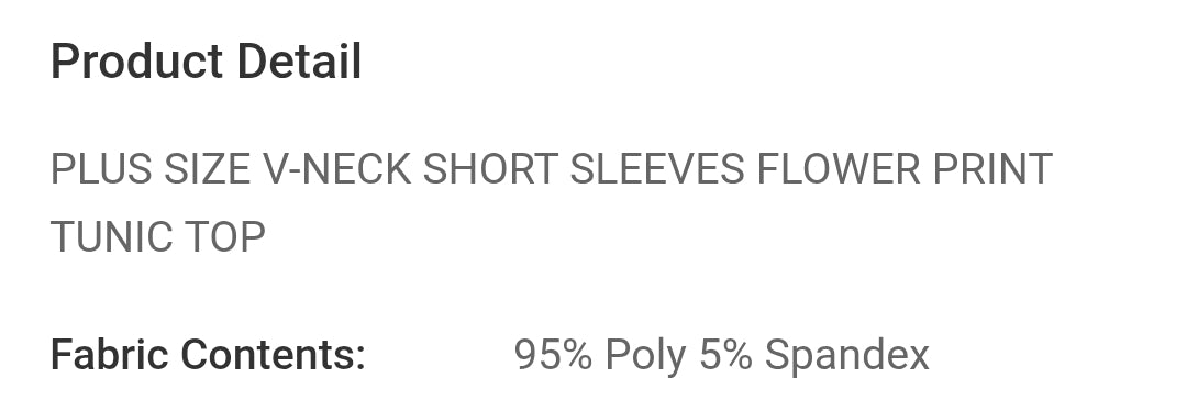 Plus size v neck short sleeves tunic top
