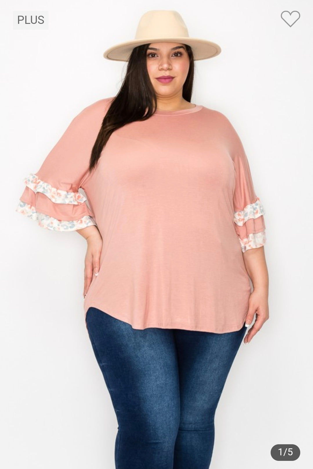 Extra plus size ruffle sleeves top