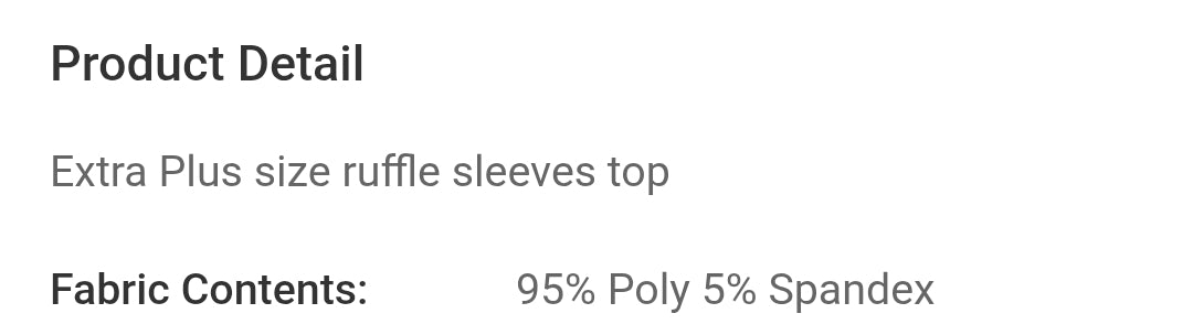 Extra plus size ruffle sleeves top