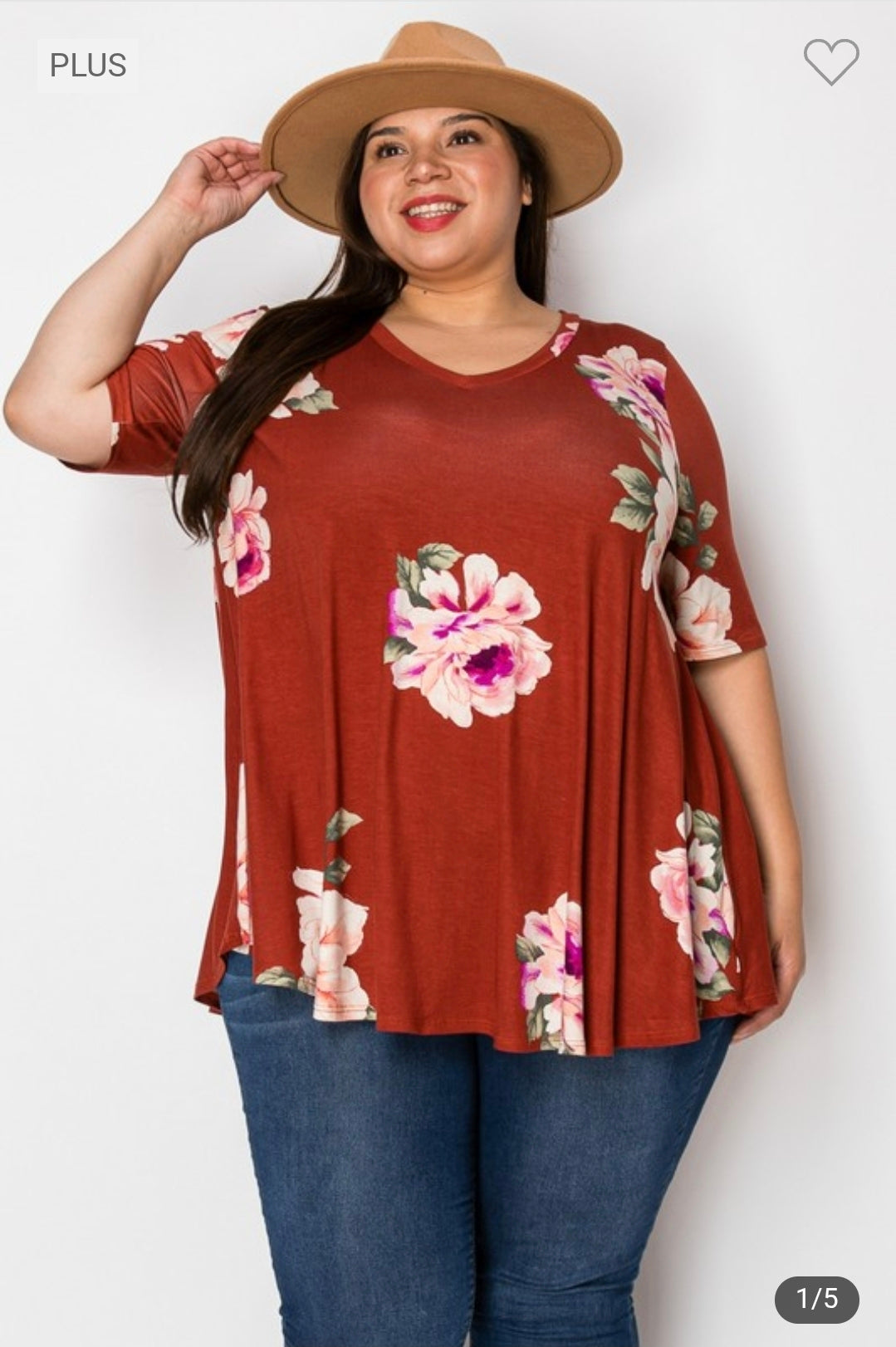 Extra plus size v neck short sleeves tunic top