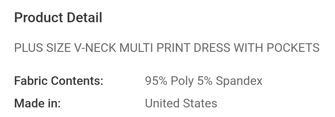 Plus size vneck print dress with pockets