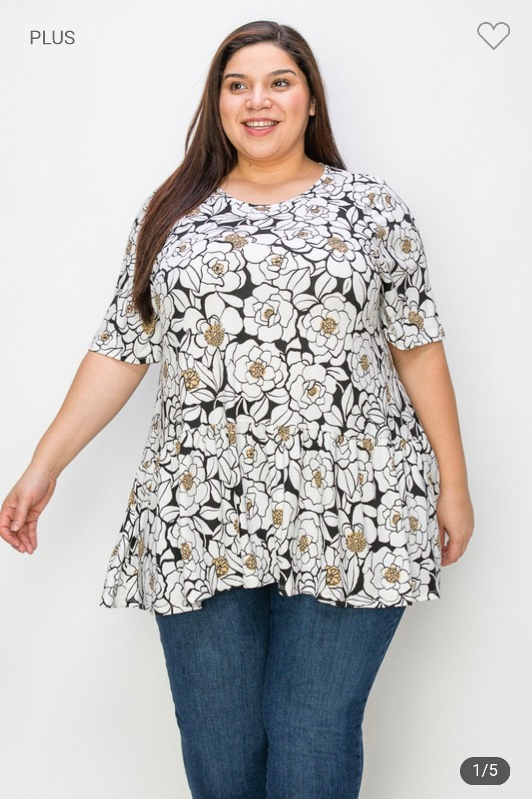 Extra plus size flower print tunic top