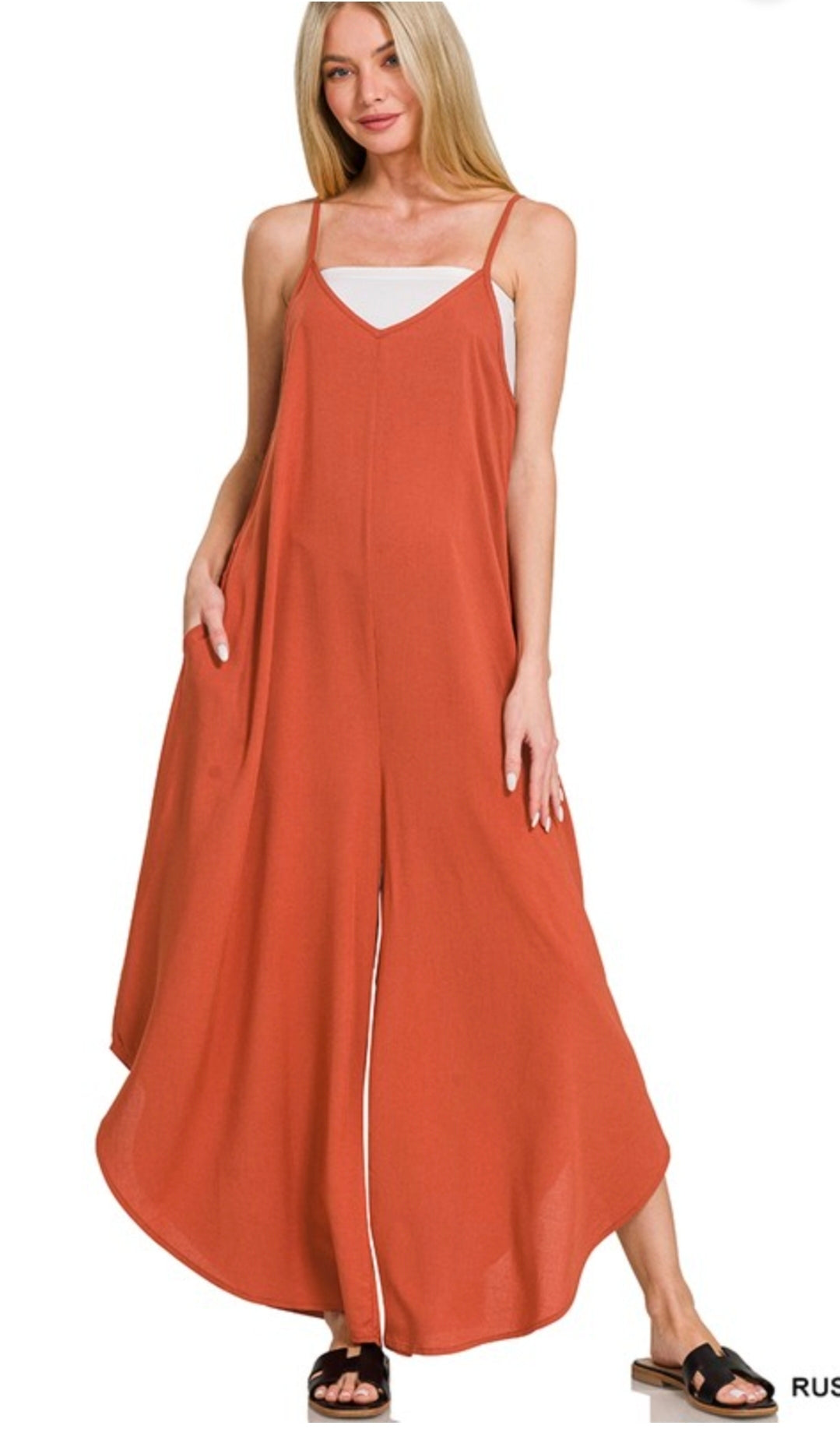 Wide leg rayon jumper