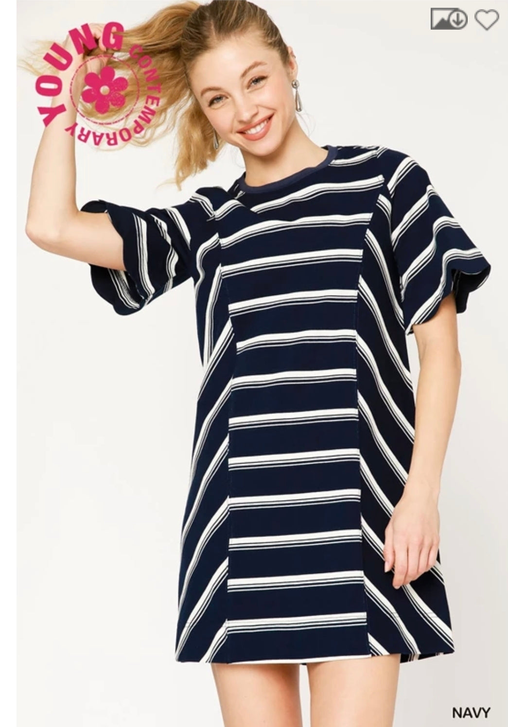 Mini round neck tshirt dress