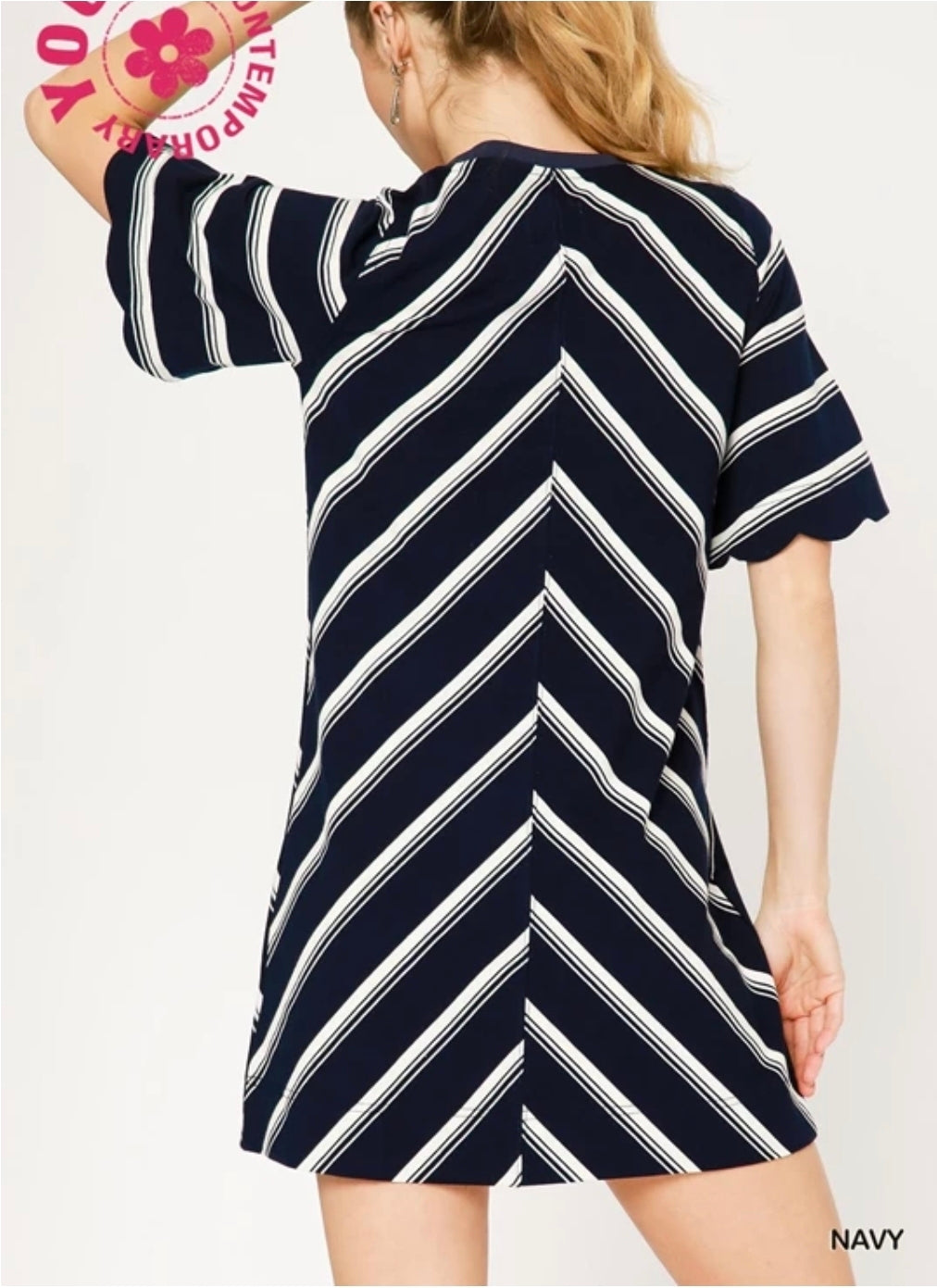 Mini round neck tshirt dress