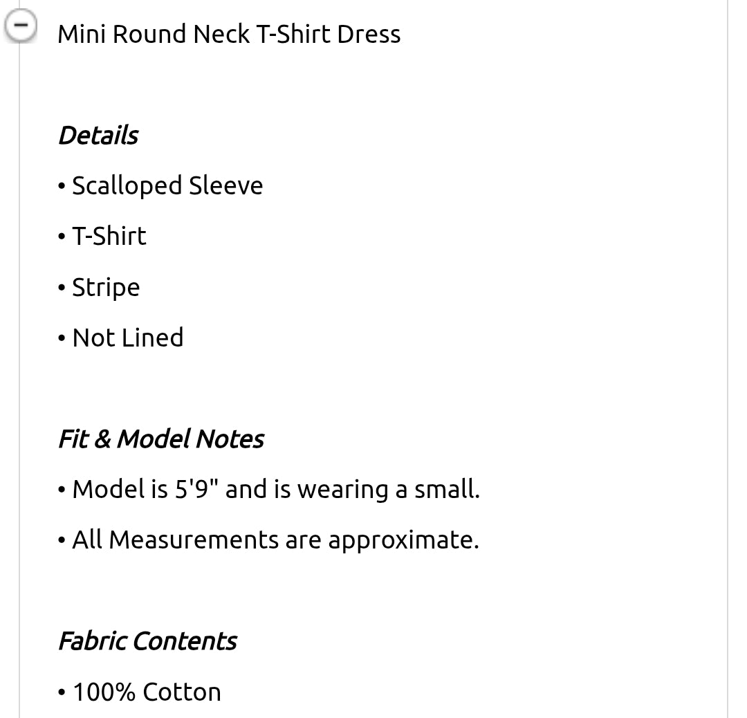 Mini round neck tshirt dress