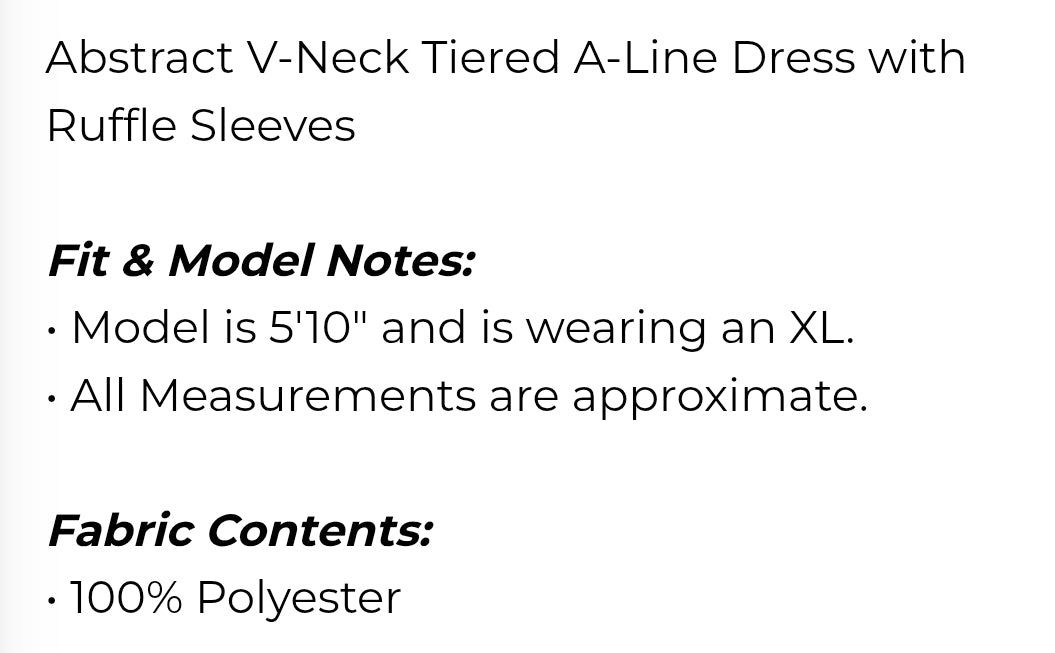 Abstract v neck Tiered A line dress