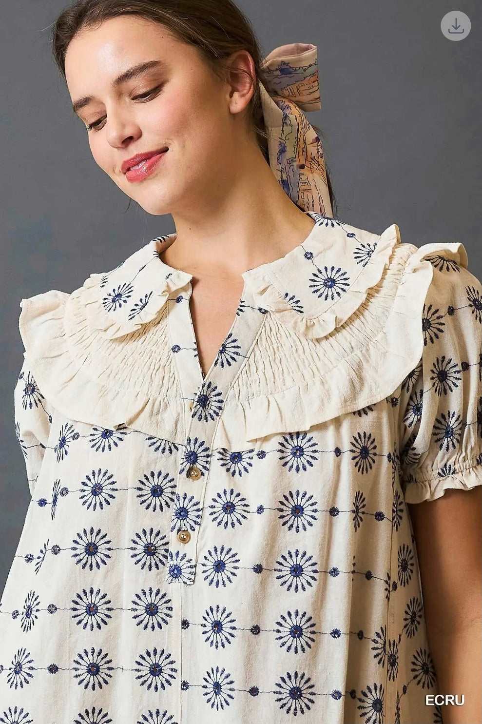 Vintage inspired ruffle collar mini dress