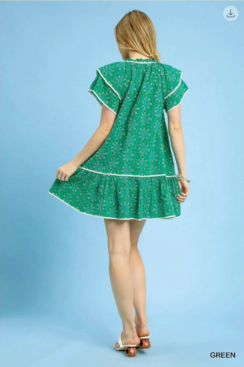 Eyelet daydream Tiered mini dress