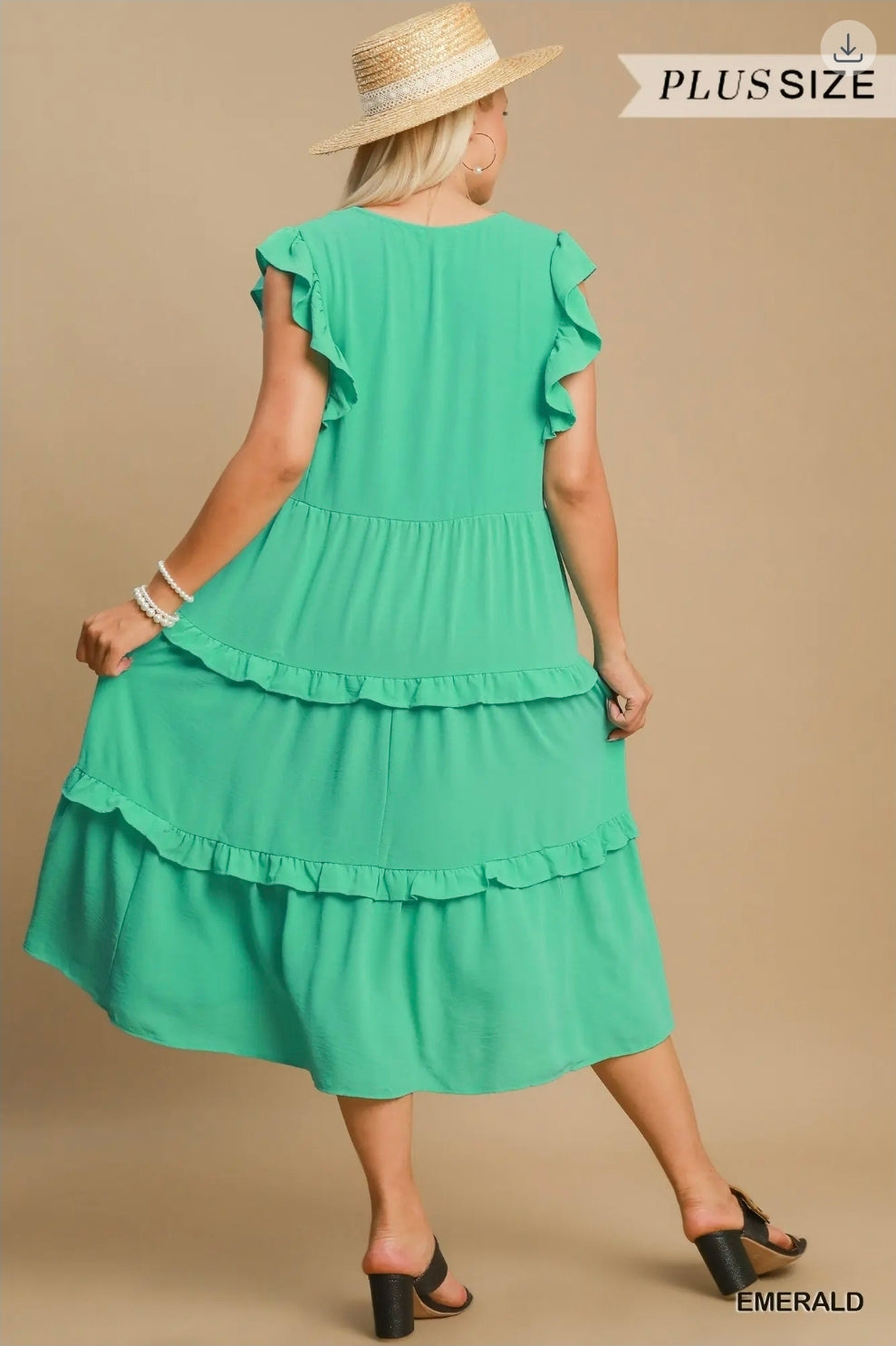 Ruffle tiered midi dress
